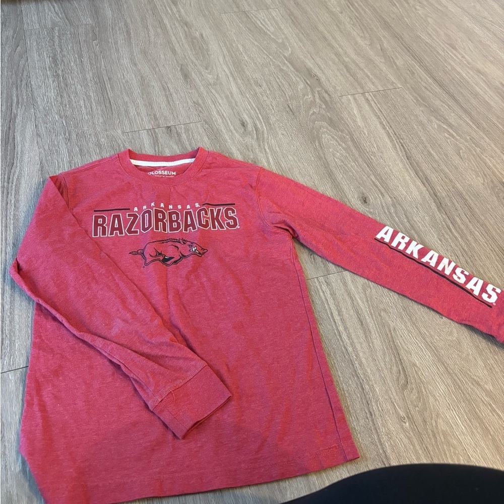 Colosseum Kids Razorbacks Red Long Sleeve Tee